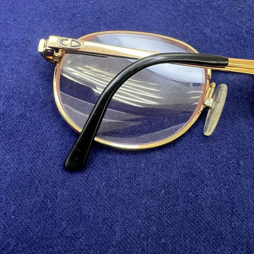 Vtg 80S Christian Dior Frames Only Austria 2778 Gold W Marbled Decor 51-19-135